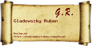 Gladovszky Ruben névjegykártya